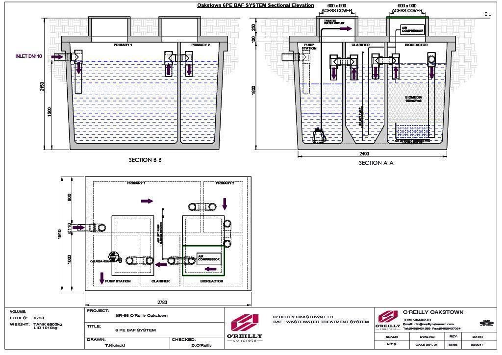 Oakstown 6 PE BAF Technical Drawing Image