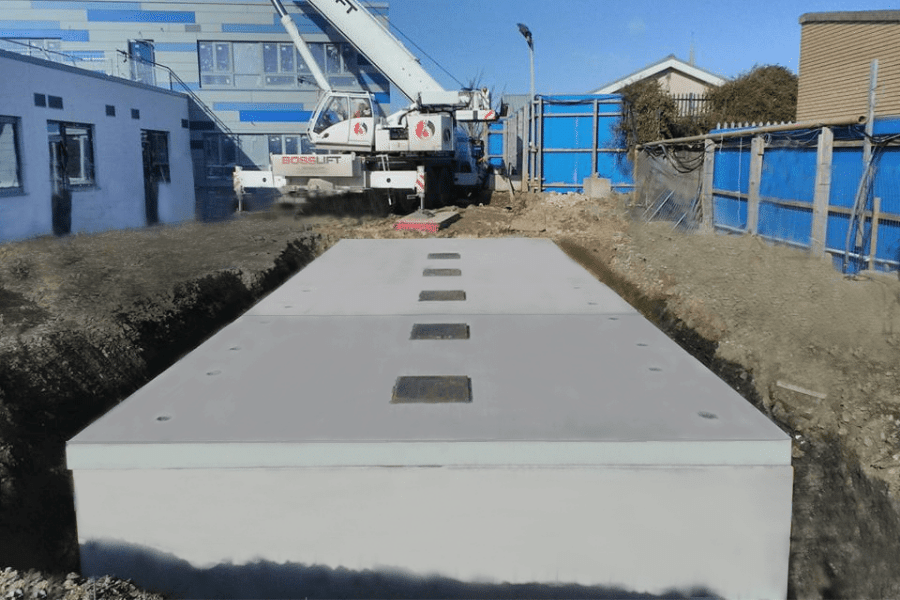 Commercial Wastewater Treatment Tanks on site