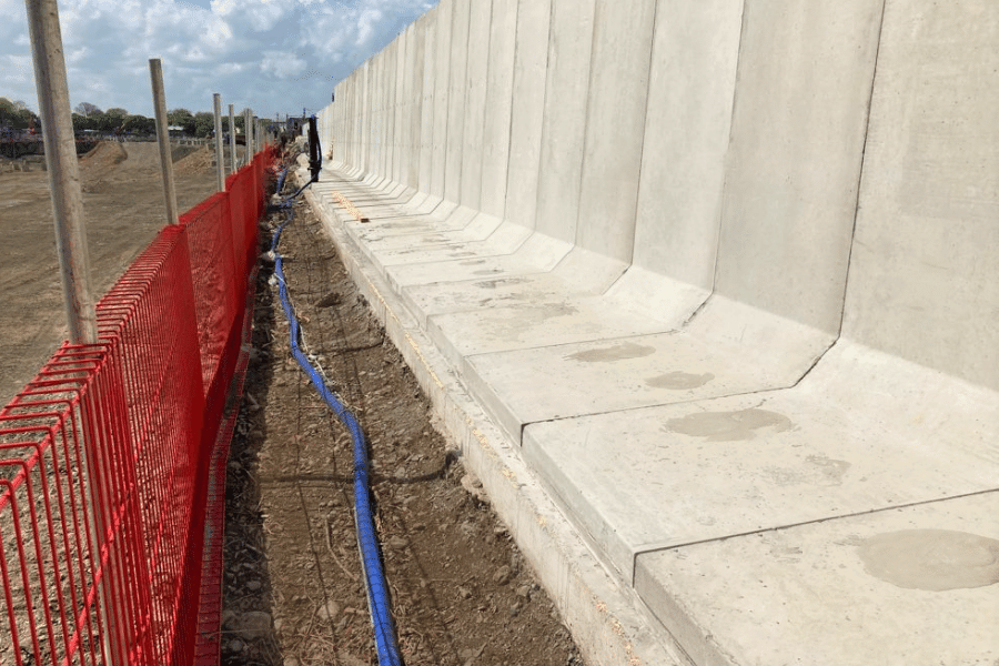 L-Walls used to create a Precast Concrete wall