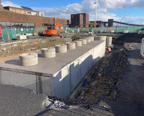 Precast Concrete Attenuation System Installed