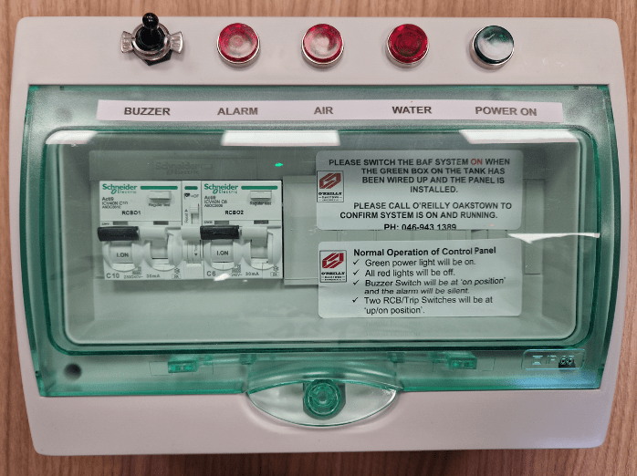 wastewater system alarm panel